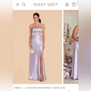 Birdy Grey shiny satin dusty lilac bridesmaid dress
